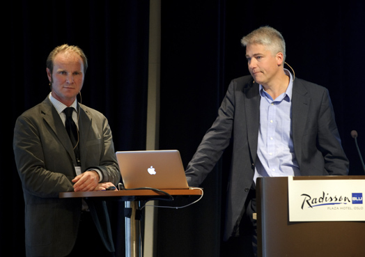 Kjetil Bjorvatn og Øystein Dørum, NHHs Høstkonferanse 2010 (Foto: Kristian Helgesen)