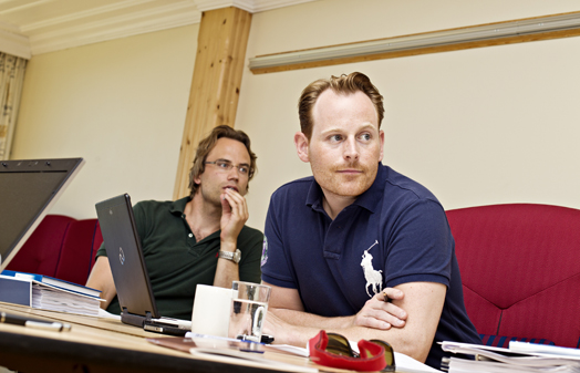 Håkon Kristiansen (til venstre) og Erik Aasland , Corporate Finance (Foto: Eivind Senneset)