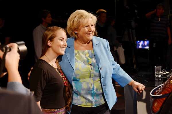 Solbergfoto NRK-debatt aulaen aufust 2013 (Foto: Helge Skodvin)