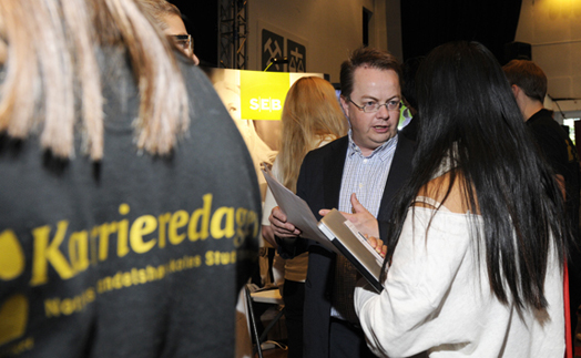 Harald Eide-Fredriksen fra MEC på karrieredagen 2012 (Foto: Hallvard Lyssand)